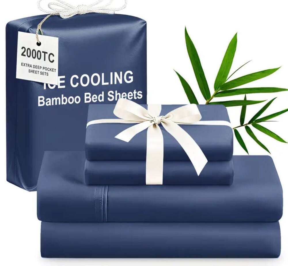 2000TC Ice Cooling Bamboo Bed Sheets Queen Size